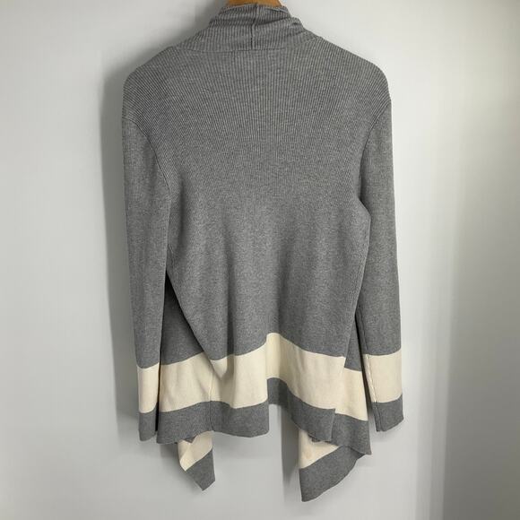 Ralph Lauren Classy Cardigan Sweater Draped Stripes Relaxed Old Money Medium - Picture 8 of 16